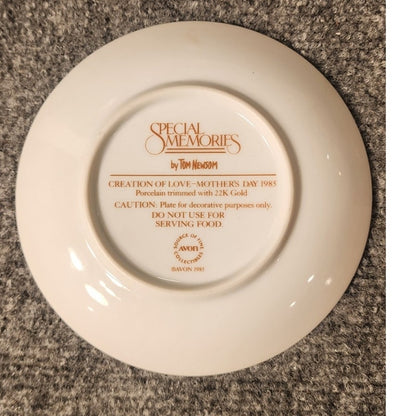 Vintage 1985 Avon Mothers Day Plate Creation of Love 5 Inch Porcelain Boxed COA