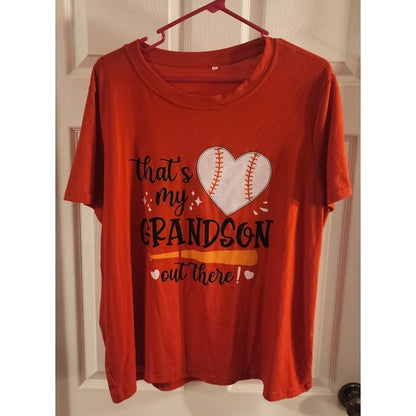 Grandma's Baseball T-shirt - Cute - "That's My Grandson Out There" - XXL
