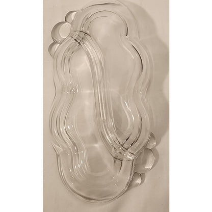 Vintage Bubble Glass Divided Dish – Two‑Section Relish/Serving Dish – Clear