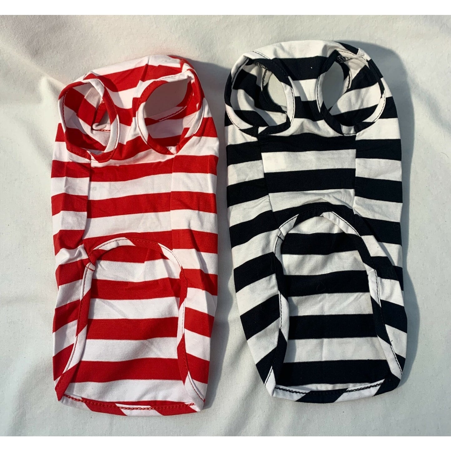 KAMA BRIDAL - Striped Dog/Cat shirt - 2 Pcs - Red and Black Striped - Size Small
