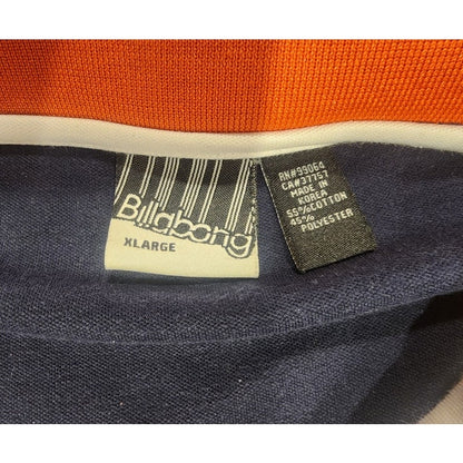 Billabong Retro Track Jacket Mens XL Colorblock White Orange Navy Blue Full Zip