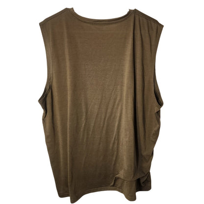 Coofandy Mens Sleeveless T Shirt Tank Top Khaki Green Gym Activewear Size XXL