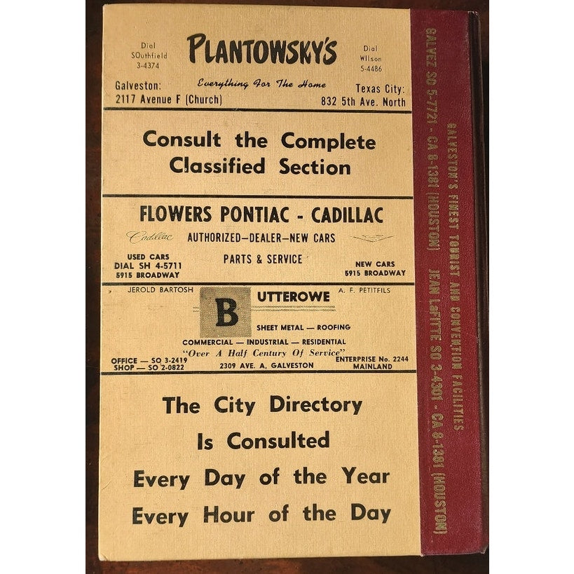 1968 Galveston Texas Polk City Directory Vintage Genealogy Local History Book