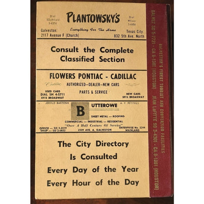 1968 Galveston Texas Polk City Directory Vintage Genealogy Local History Book