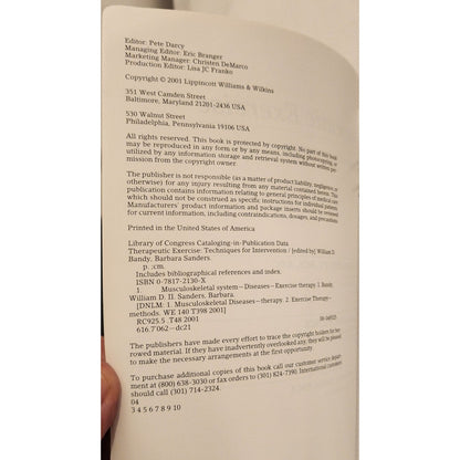 Therapeutic Exercise: Techniques for Intervention – Bandy & Sanders – Paperback