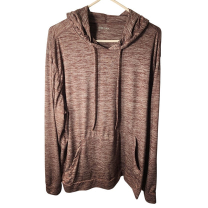 32 Degrees Cool Mens XXL Long Sleeve Lightweight Hoodie Pullover Maroon Gray