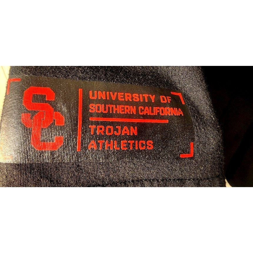 Fanatics USC Trojans Short Sleeve Hoodie Pullover Black NCAA Football Size 2XL