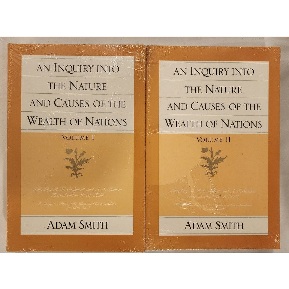 The Wealth of Nations Adam Smith Glasgow Edition Vol 1 & 2 NEW Sealed 2‑Book Set