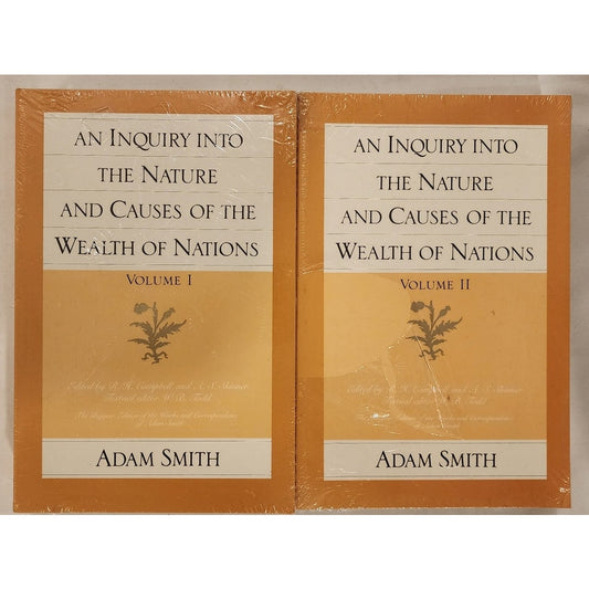 The Wealth of Nations Adam Smith Glasgow Edition Vol 1 & 2 NEW Sealed 2‑Book Set