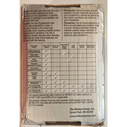 (3)- 1 lb Boxes - Hillman Roofing Nails - Electro Galvanized- 11 Gauge - 1-3/4"
