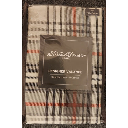 Eddie Bauer Designer Valance Window Treatment Plaid 50 x 20 100% Polyester NIP
