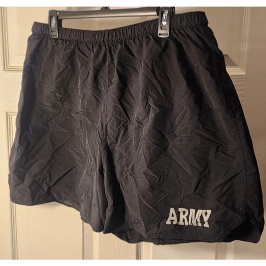 Unicor US Army APFU PT Running Shorts Trunks Black Gold Logo Size X-Large