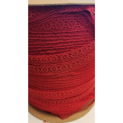 100 Yards - RED Lace Trim - 1/2" (12.5mm) -479 Native Textiles #23680 - RED26518