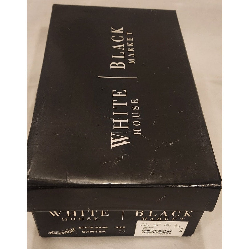 White House Black Market NIB Black White Houndstooth Plaid Kitten Heel Pumps 7.5