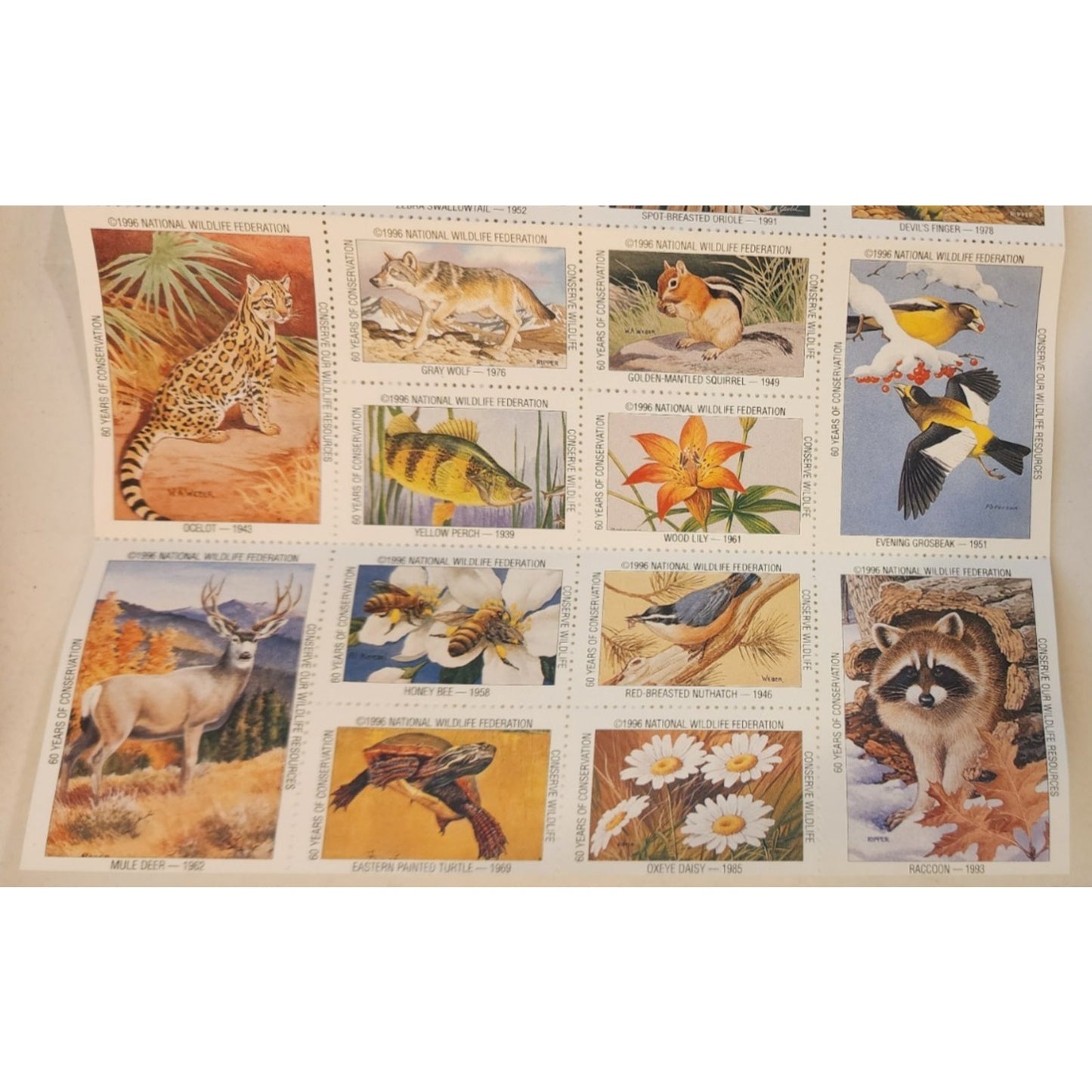 60 yrs Celebrating Conservation - National Wildlife Federation- 36 STAMPS - 1996
